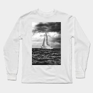 Storms & Sails. Black and White Photograph Long Sleeve T-Shirt